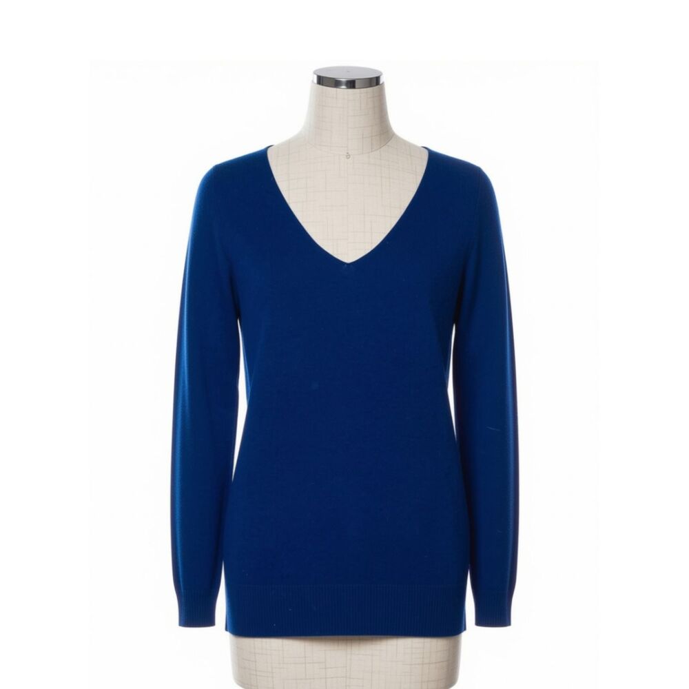 Allude 100% Cashmere V Neck Sweater Women's XS Blue